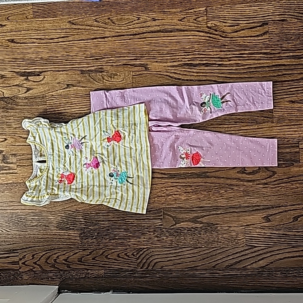 Mini Boden tank and leggings fairy outfit 3t 4t